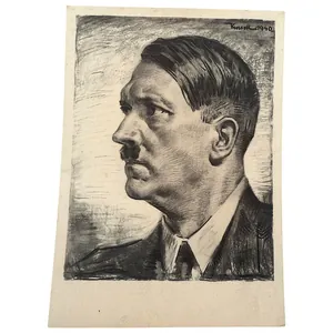 Original WWII German Adolf Hitler postcard