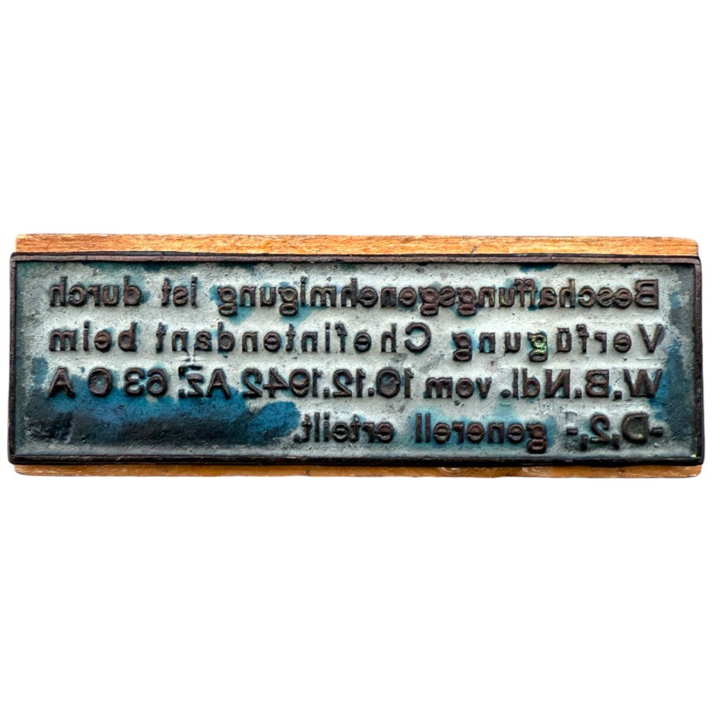 Original WWII German 'Wehrmachtbefehlshaber in den Niederlanden' stamp — image 3