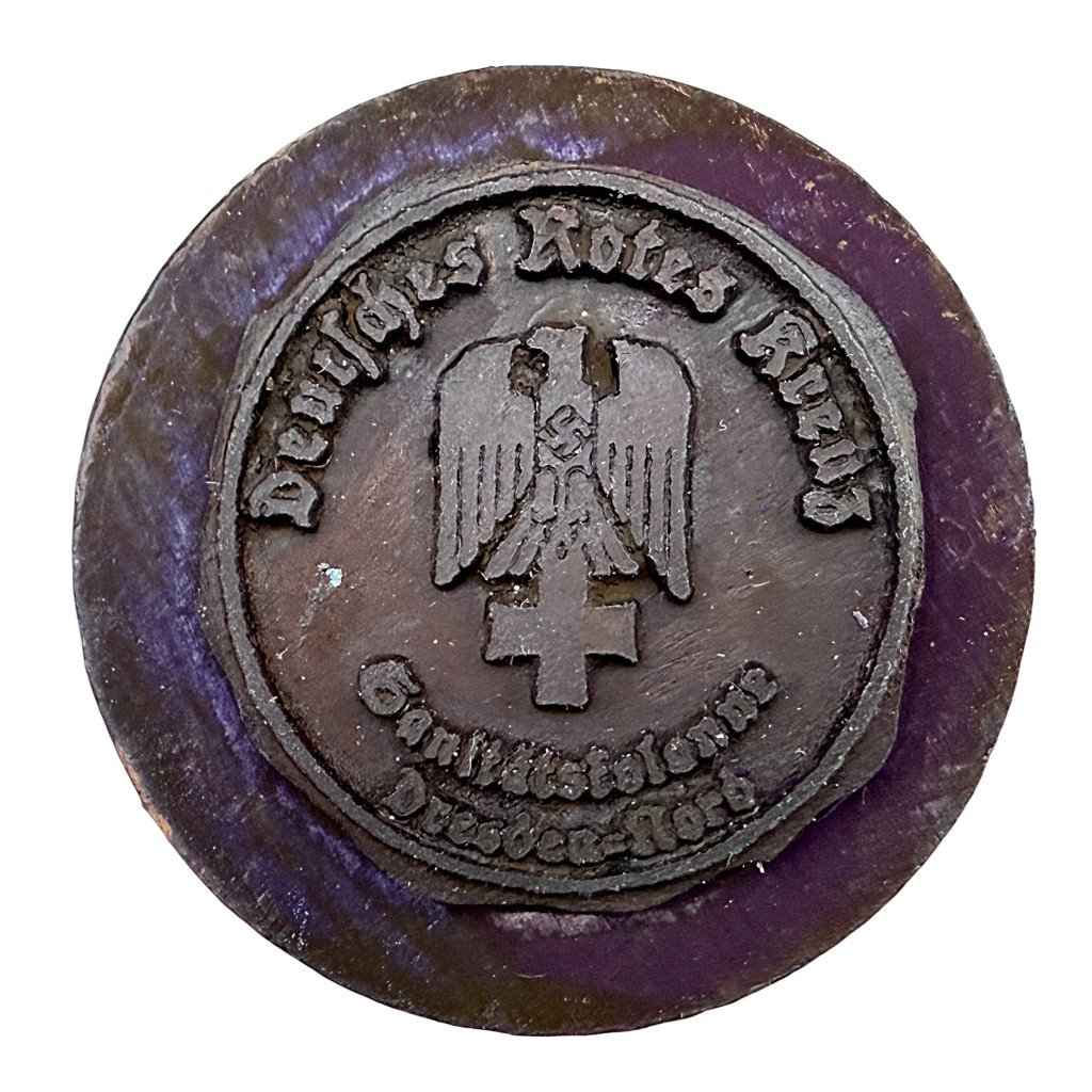 Original WWII German DRK Deutsches Rotes Kreuz – Sanitätskolonne Dresden-Nord stamp — image 2