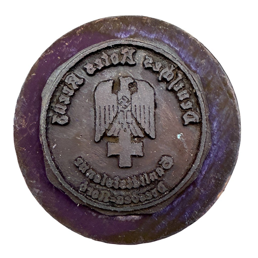 Original WWII German DRK Deutsches Rotes Kreuz – Sanitätskolonne Dresden-Nord stamp — image 3