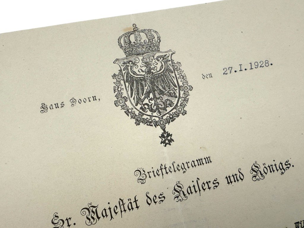 Original 1928 Kaiser Wilhelm II hand signed letter – Huis Doorn — image 5