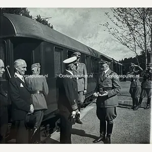 Original WWII German unpublished photographic positive 'Adolf Hitler and Miklós …