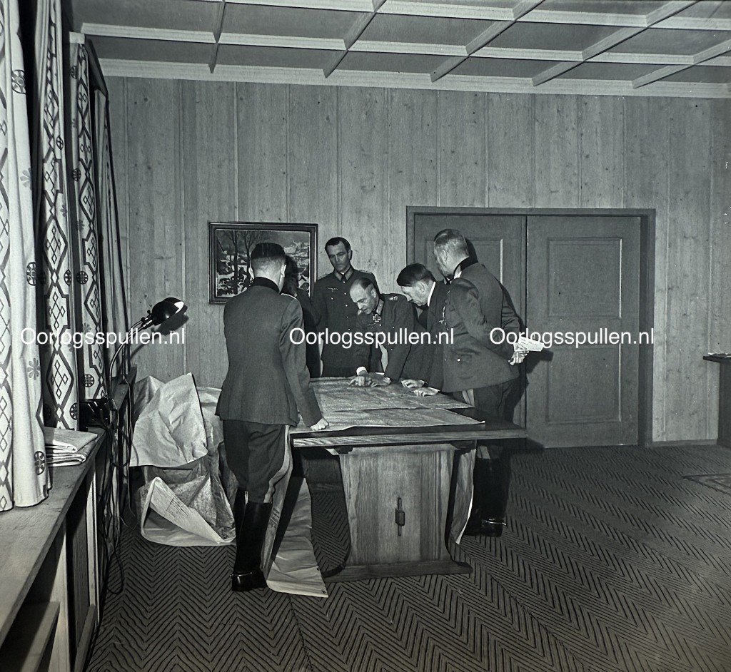 Original WWII German unpublished photographic positive 'operational briefings with Hitler at the Wolfsschanze'