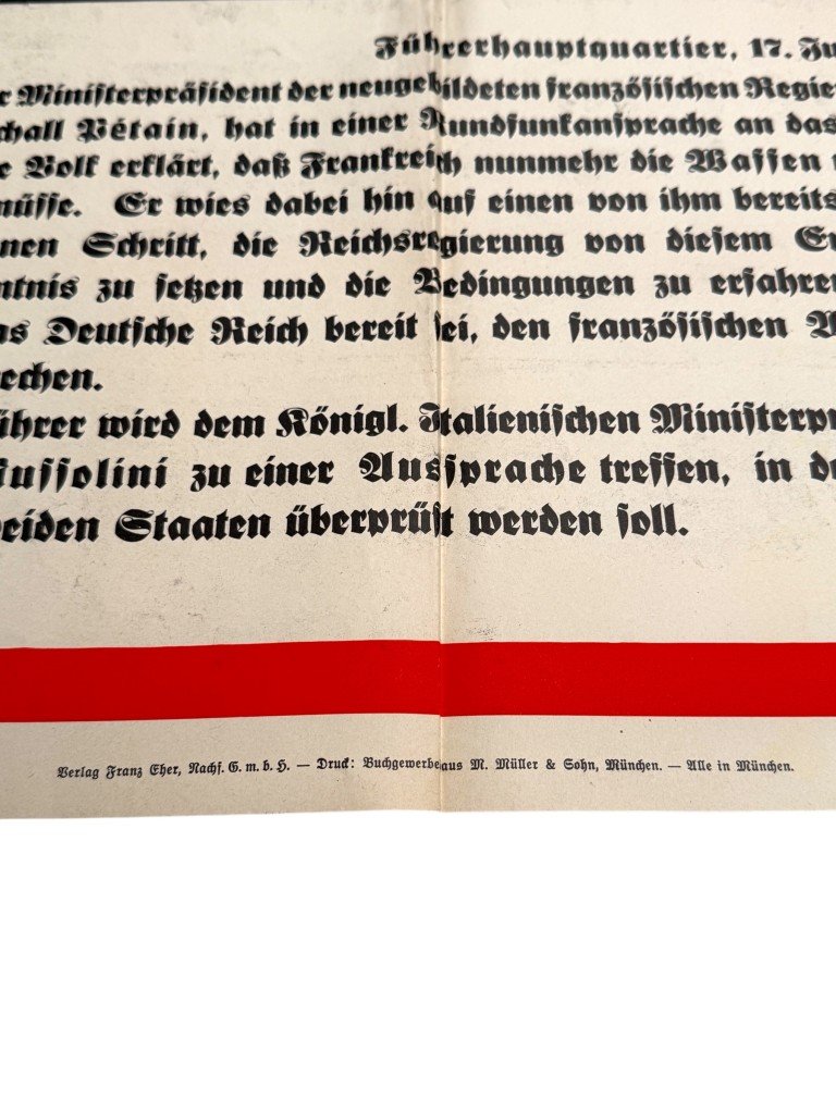 Original WWII German poster 'France must lay down its arms' — image 3