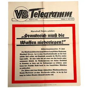 Original WWII German poster 'France must lay down its arms'