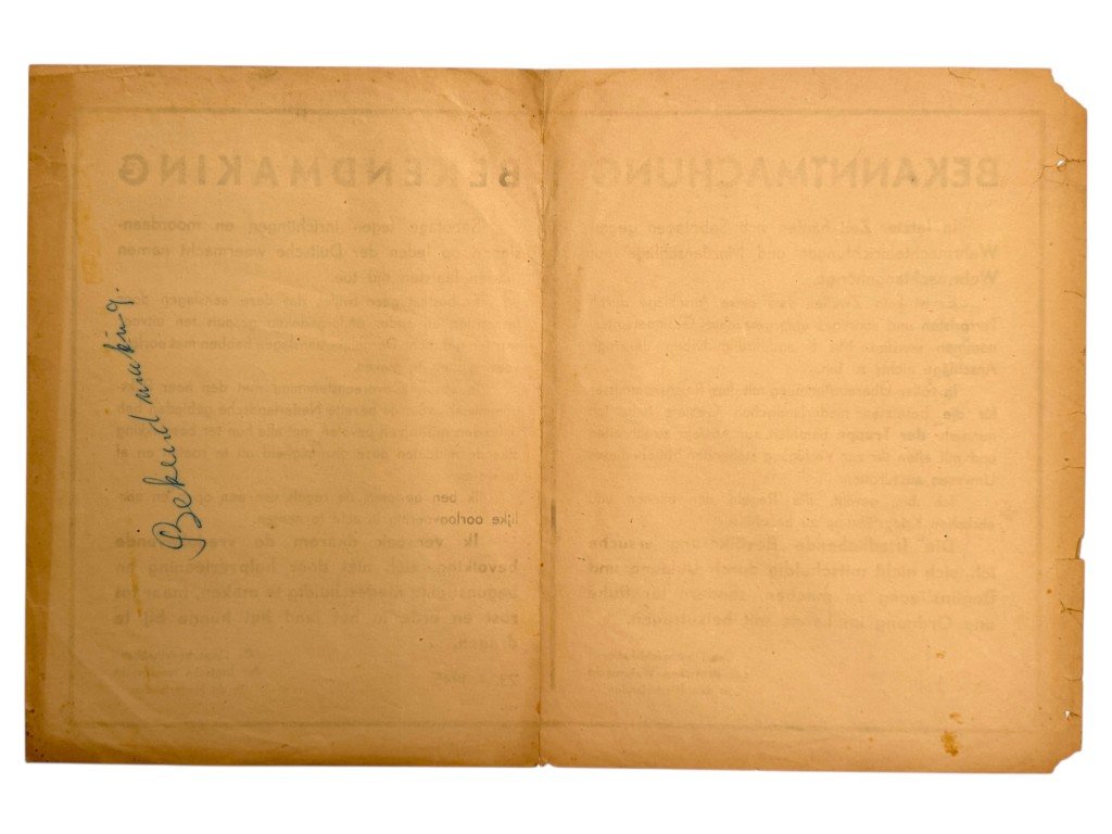 Original WWII Dutch announcement poster — image 4