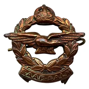 Original WWII South African Air Force (SAAF) metal cap insignia