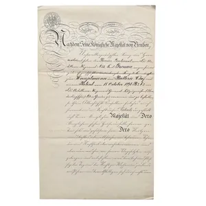 Original 1891 Prussian military certificate – hand-signed by Kaiser Wilhelm …