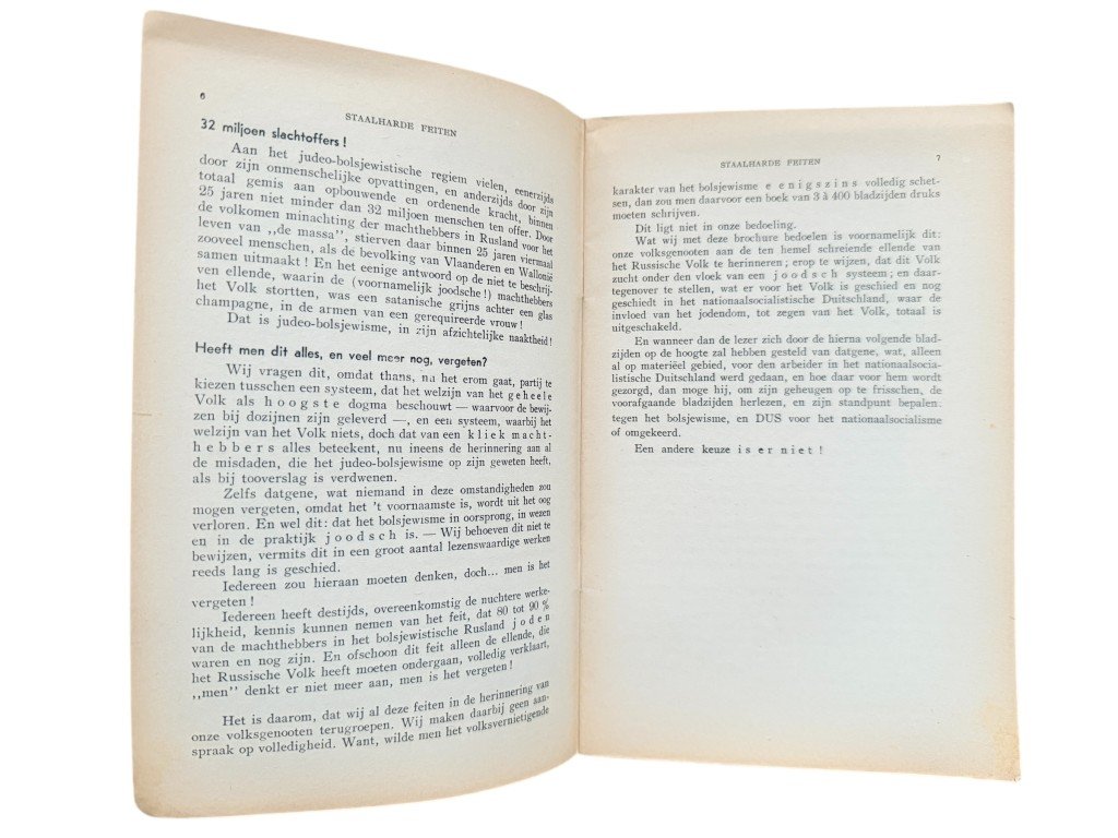Original WWII Flemish Volksverwering brochure 'Staalharde Feiten voor het Nationaalsocialisme tegen het Bolsjewisme' — image 7
