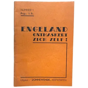 Original WWII Flemish collaboration brochure 'Engeland ontmaskert zich zelf!'