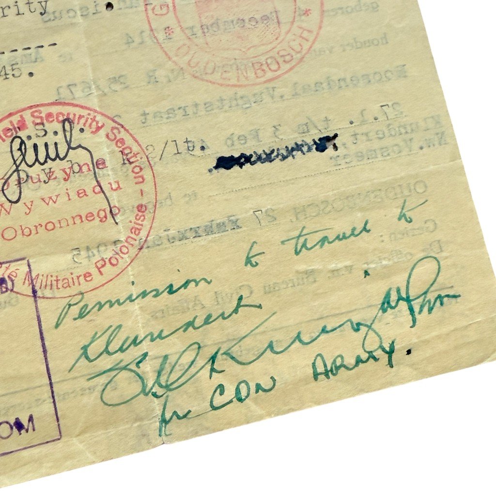 Original WWII Dutch document Oudenbosch (1st Polish Field Security section) Roosendaal – Klundert – Nieuw-Vossemeer — image 4