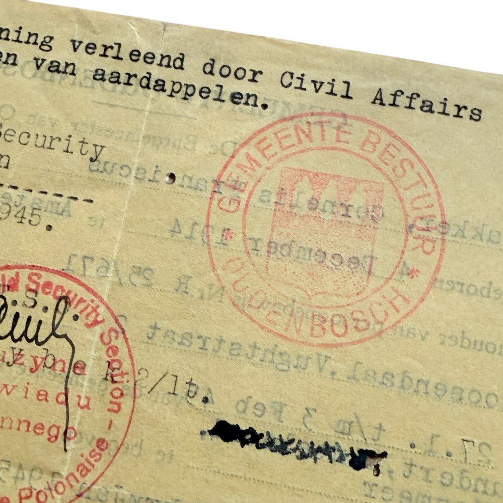 Original WWII Dutch document Oudenbosch (1st Polish Field Security section) Roosendaal – Klundert – Nieuw-Vossemeer — image 6