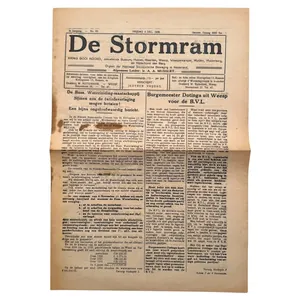 Original 1936 Dutch NSB local newspaper 'De Stormram' Kring Gooi …
