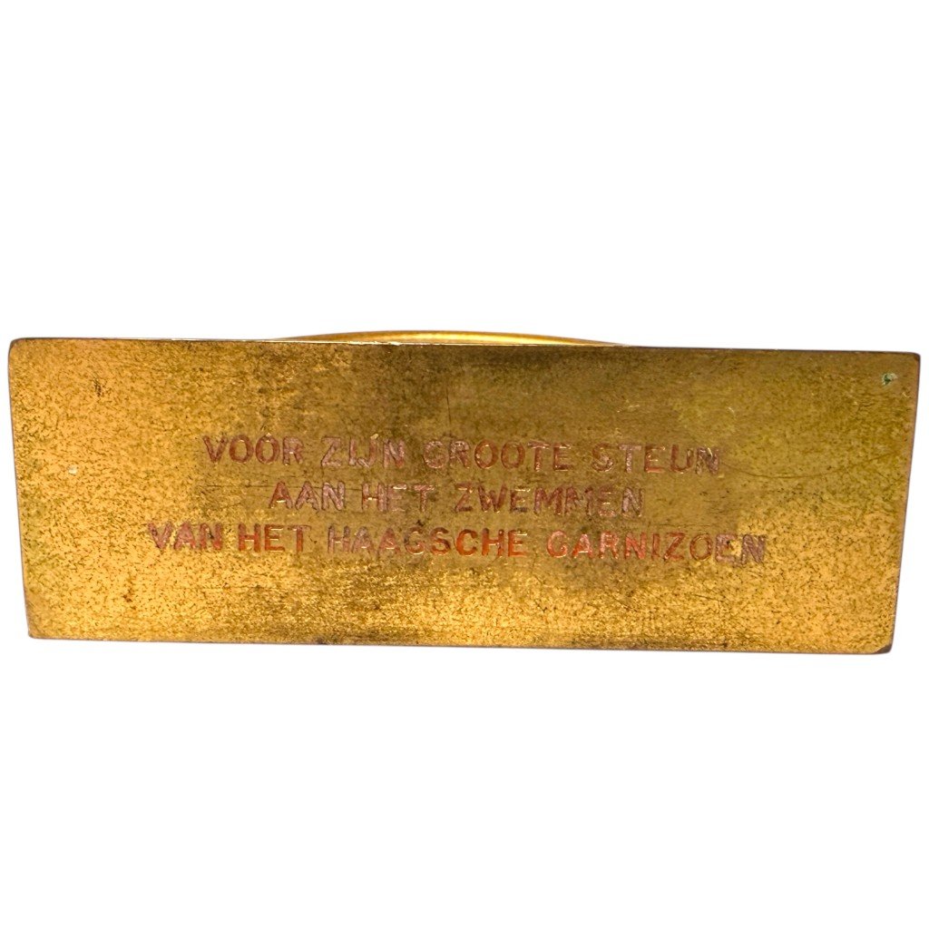 Original 1940 Dutch army metal table plaque Den Haag — image 3