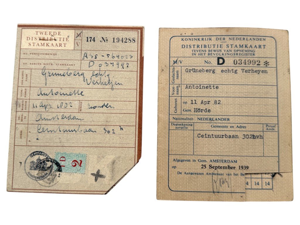 Original WWII Dutch resistance fighter set from Amsterdam with citation hand-signed by Eisenhower — image 8