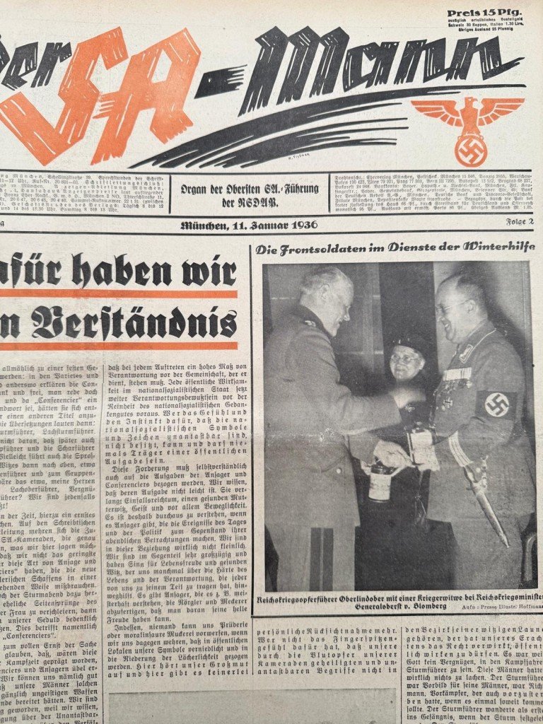 Original 1936 German SA complete bound annual volume of the newspaper Der SA-Mann from the year 1936 — image 12