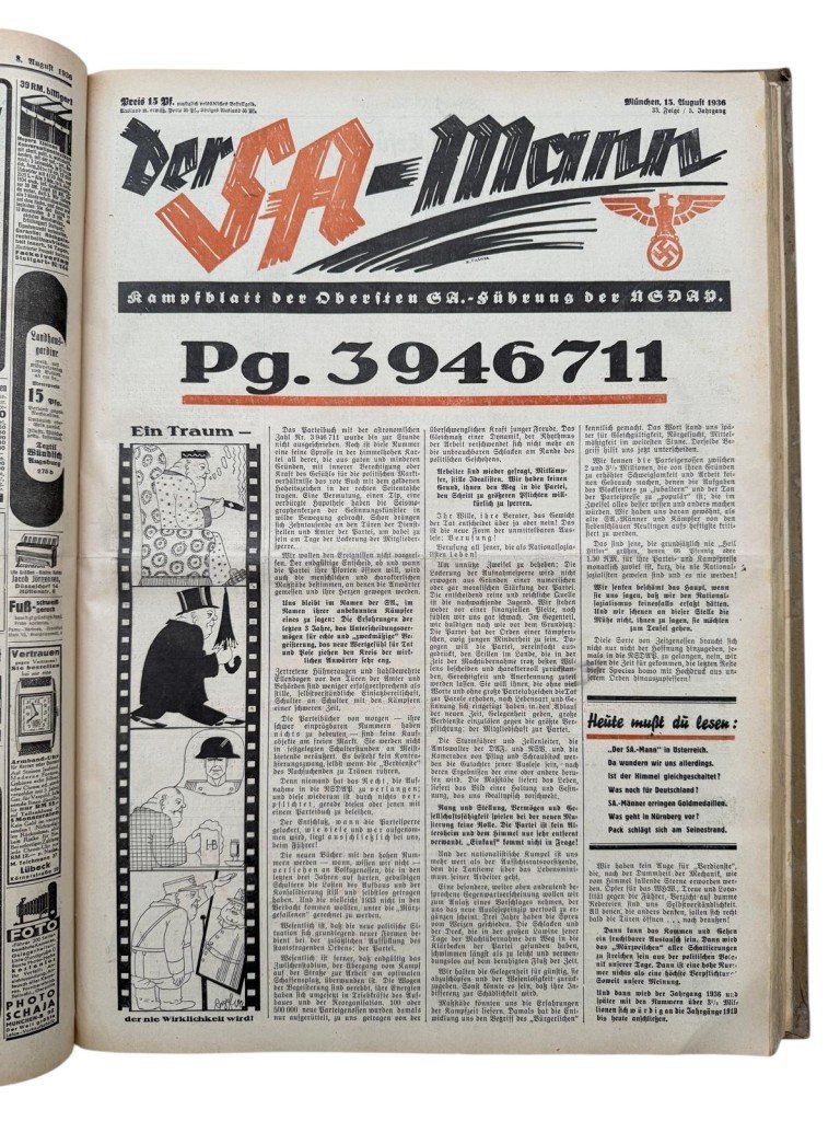 Original 1936 German SA complete bound annual volume of the newspaper Der SA-Mann from the year 1936 — image 19