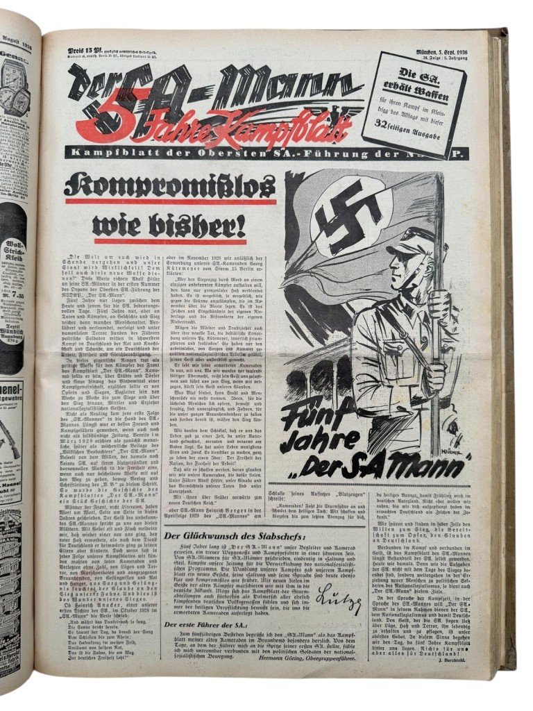 Original 1936 German SA complete bound annual volume of the newspaper Der SA-Mann from the year 1936 — image 21