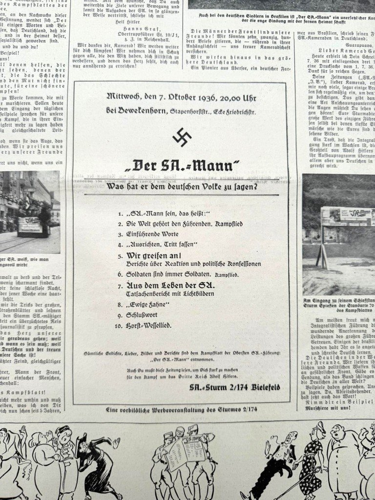 Original 1936 German SA complete bound annual volume of the newspaper Der SA-Mann from the year 1936 — image 24