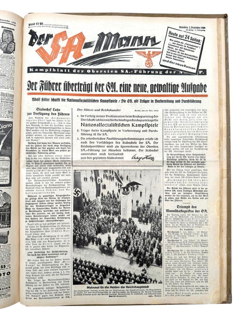 Original 1936 German SA complete bound annual volume of the newspaper Der SA-Mann from the year 1936 — image 4