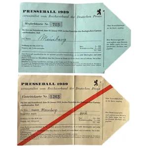 Original WWII German admission and membership cards Reichsverband der Deutschen …