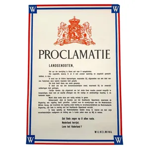 Original WWII Dutch liberation poster Queen Wilhelmina