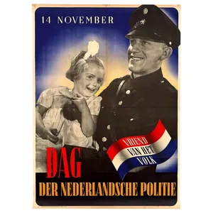 Original WWII Dutch Police 'Politie' poster 1942
