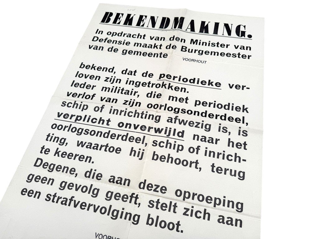 Original Pre 1940 Dutch army poster Voorhout — image 2