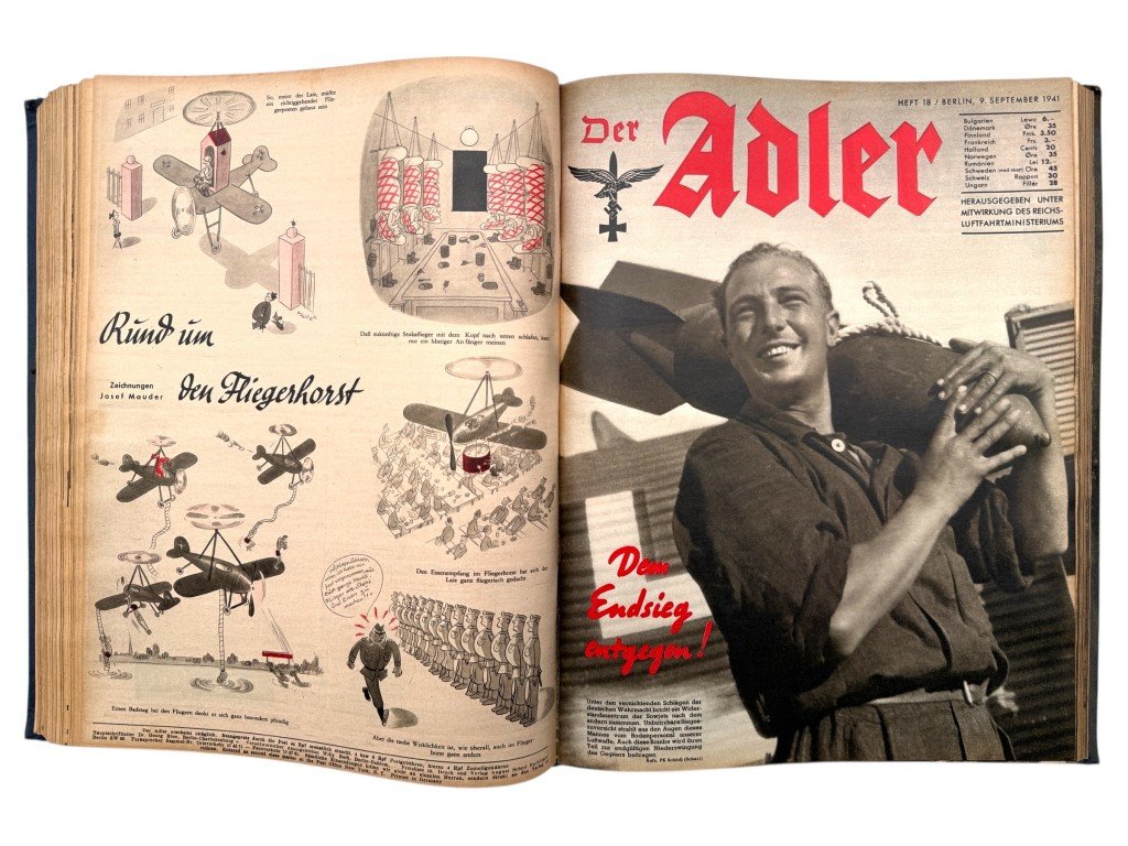 Original WWII German 'Der Adler' 1941 year bound volume — image 10