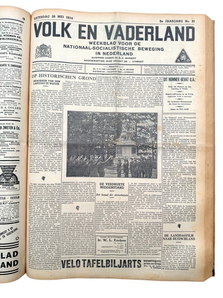 Original 1934 Dutch NSB bound volume of Volk en Vaderland newspaper — image 23
