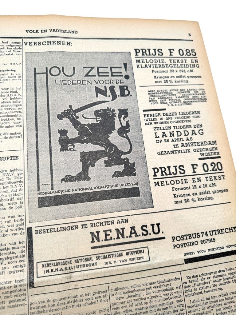 Original 1934 Dutch NSB bound volume of Volk en Vaderland newspaper — image 25