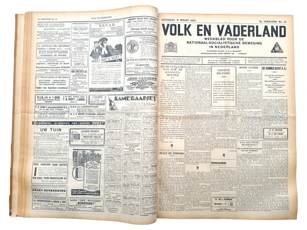 Original 1934 Dutch NSB bound volume of Volk en Vaderland newspaper — image 26