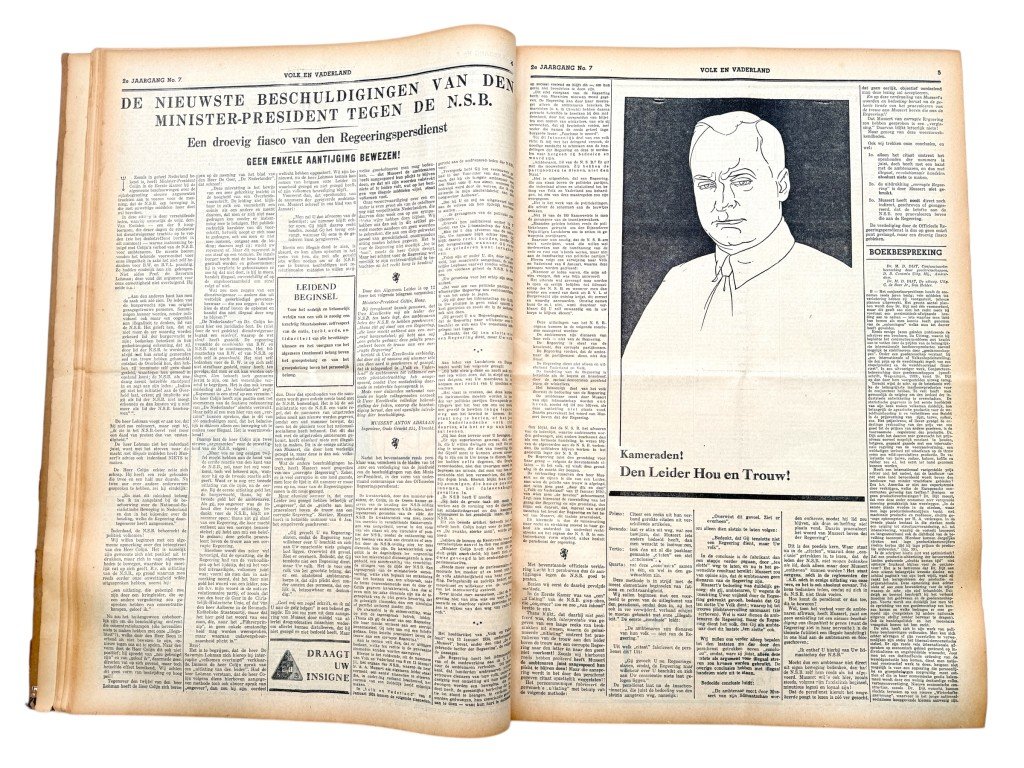 Original 1934 Dutch NSB bound volume of Volk en Vaderland newspaper — image 29