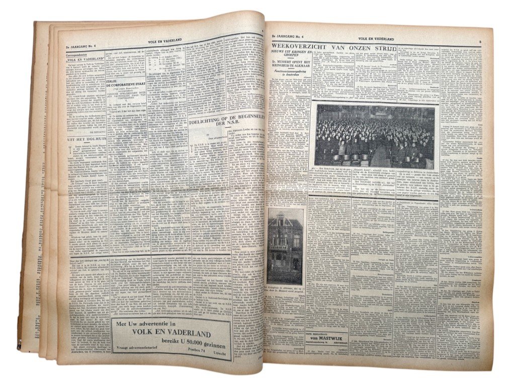 Original 1934 Dutch NSB bound volume of Volk en Vaderland newspaper — image 30