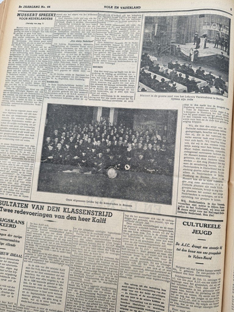 Original 1934 Dutch NSB bound volume of Volk en Vaderland newspaper — image 6