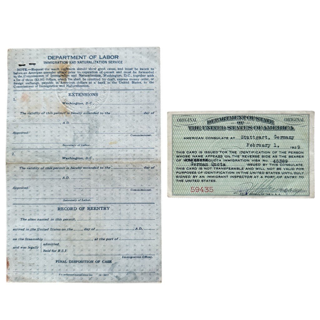 Original 1929-1936 US immigration cards from a German refuge — image 2