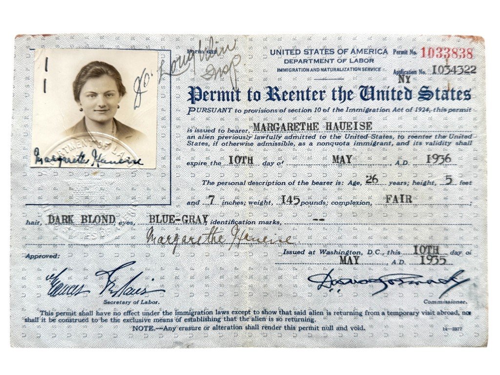 Original 1929-1936 US immigration cards from a German refuge — image 3