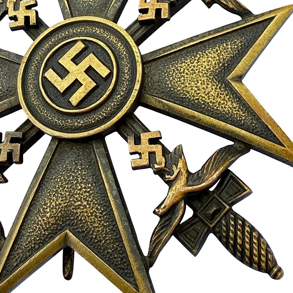 Original WWII German Spanienkreuz in Bronze mit Schwertern – Paul Meybauer — image 3