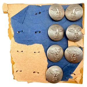 Original WWII German NSDAP silver coloured buttons on carton