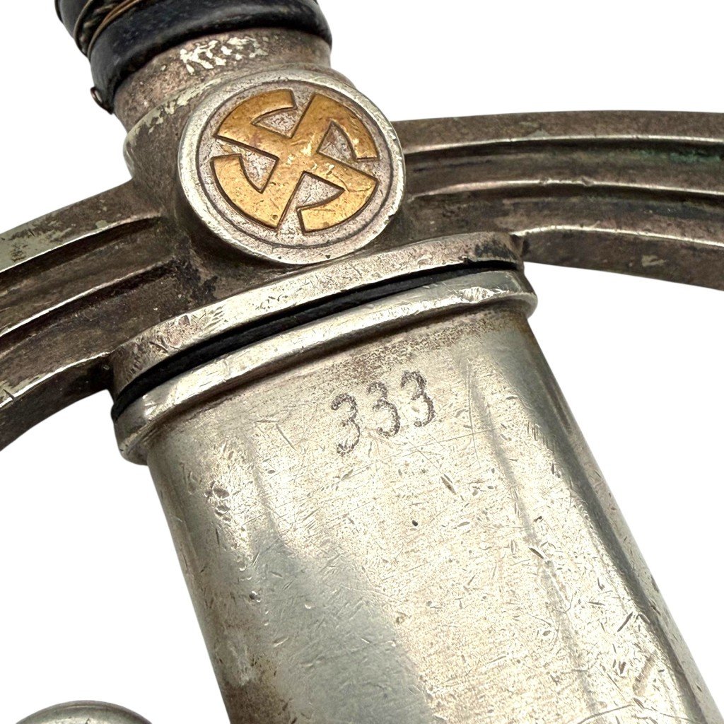 Original WWII German Luftwaffe early 1st model nickel silver borddolch — image 10