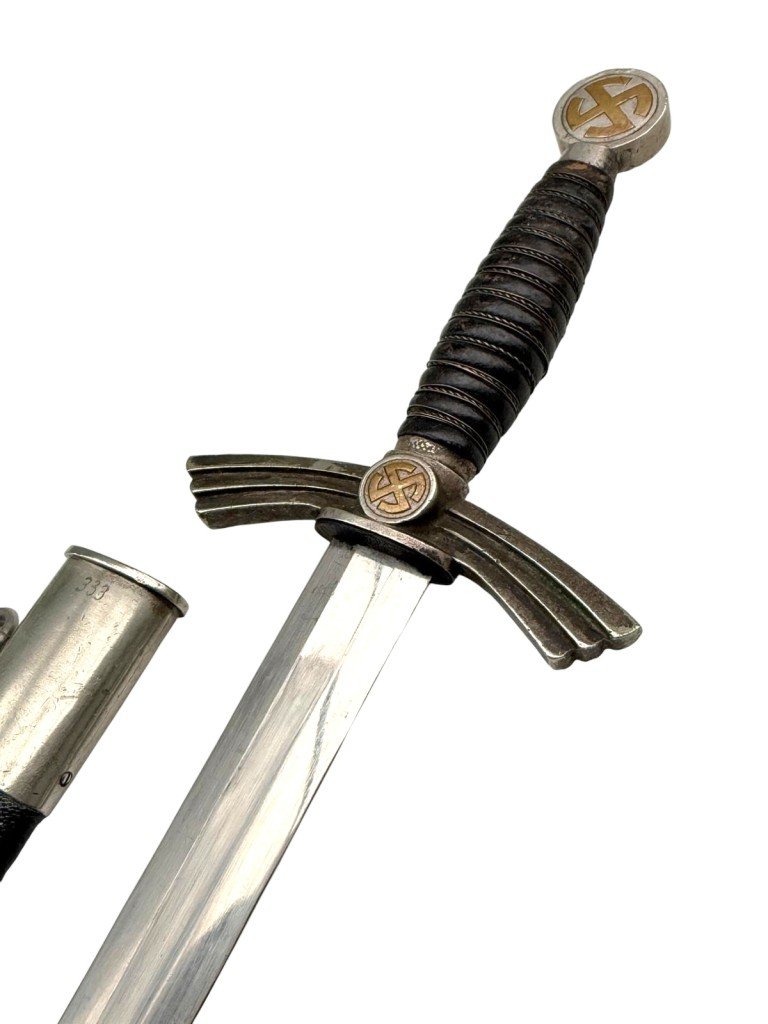 Original WWII German Luftwaffe early 1st model nickel silver borddolch — image 11