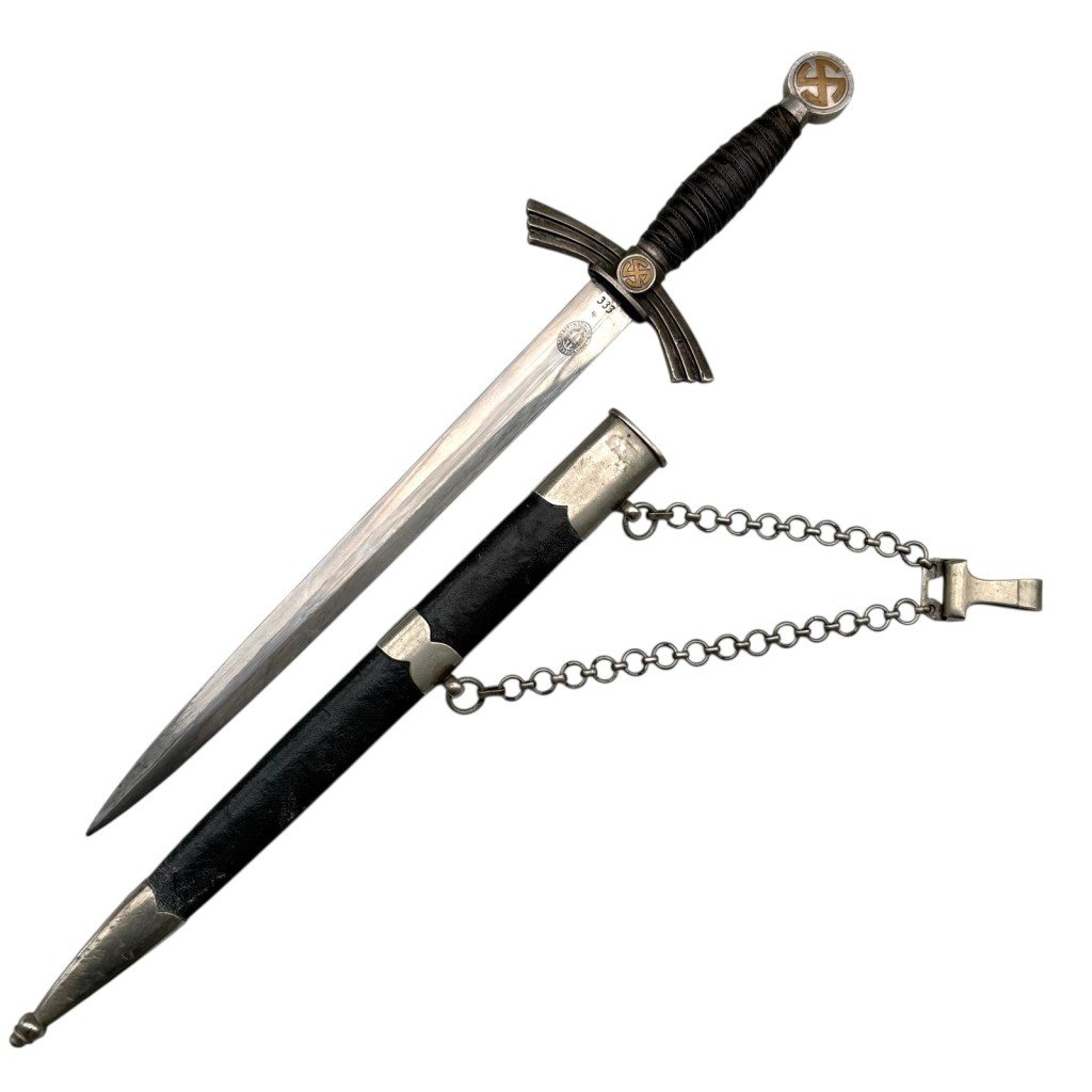 Original WWII German Luftwaffe early 1st model nickel silver borddolch — image 3