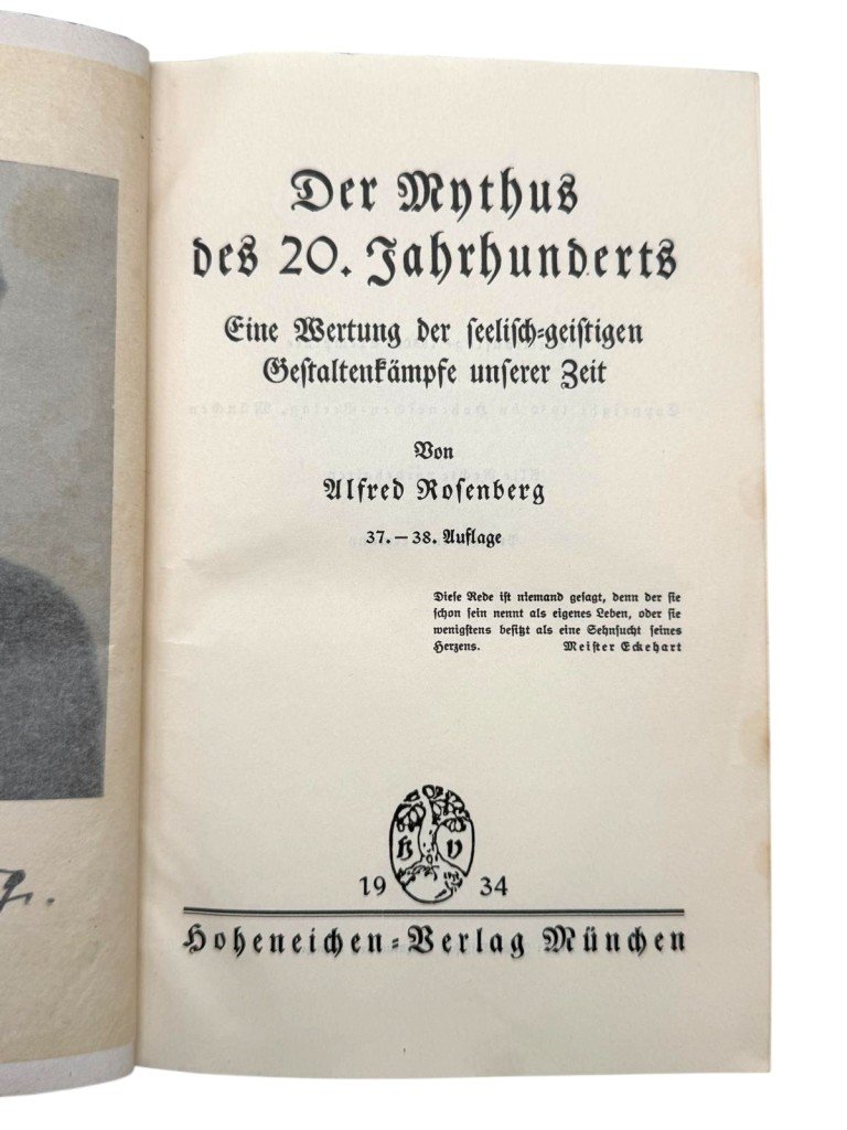 Original 1934 German book 'Der Mythus des 20. Jahrhunderts by Alfred Rosenberg' — image 4