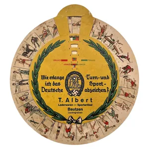 Original WWII German Sportabzeichen information disc