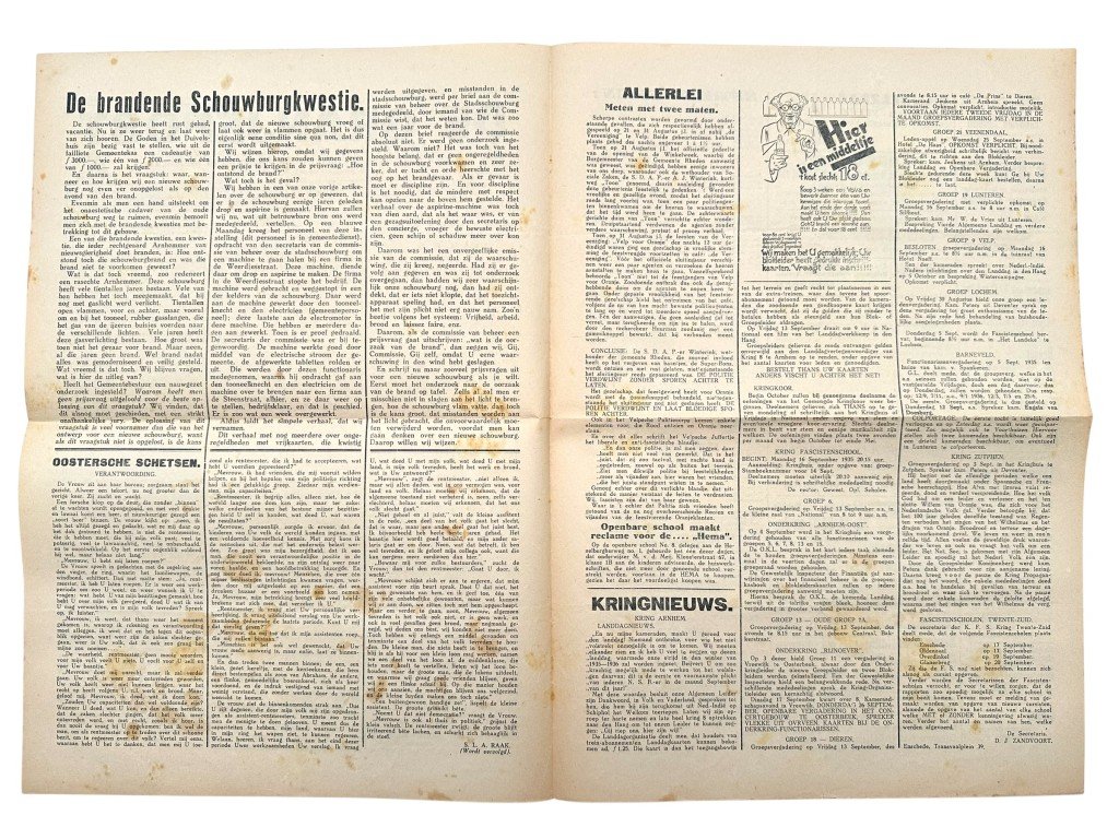 Original 1935 Dutch NSB local newspaper 'De Oranjepost' Gelderland and Overijssel — image 3