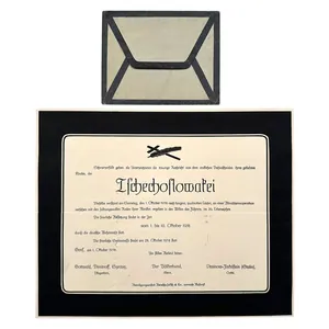 Original 1938 German death card dismantling of Czechoslovakia