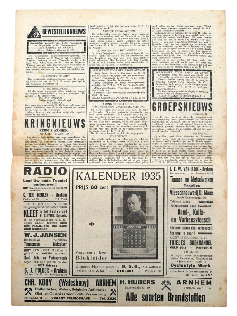 Original 1934 Dutch NSB local newspaper 'De Oranjepost' Gelderland and Overijssel — image 4