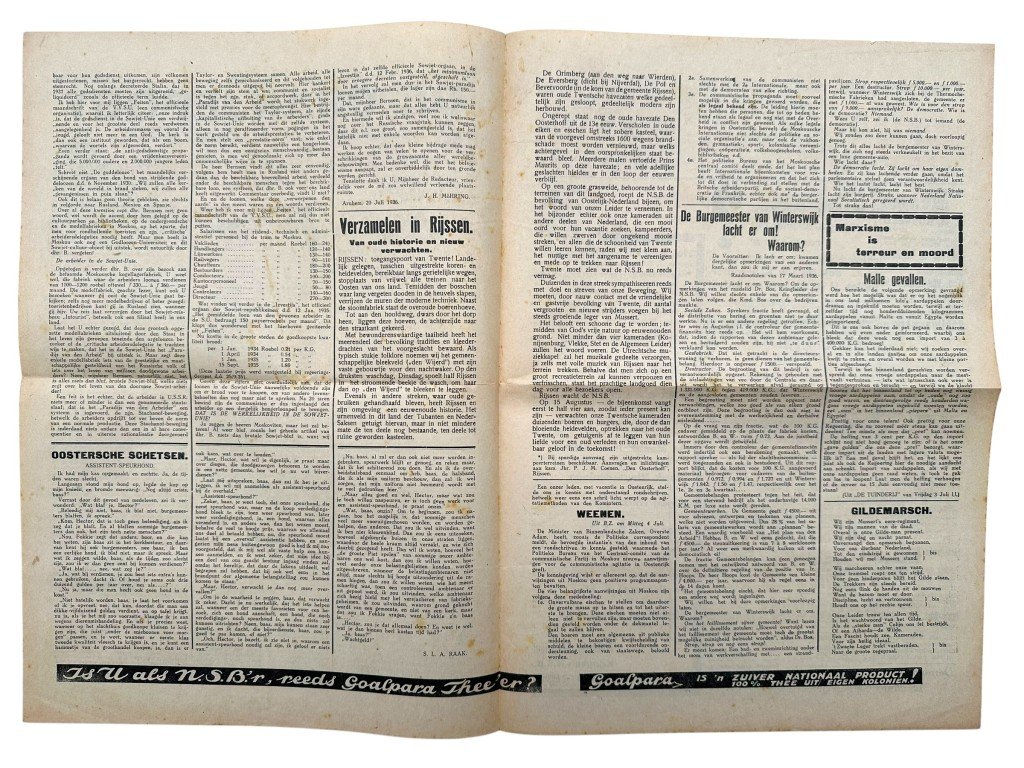 Original 1936 Dutch NSB local newspaper 'De Oranjepost' Gelderland and Overijssel — image 3