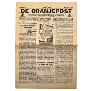 Original 1936 Dutch NSB local newspaper 'De Oranjepost' Gelderland and …
