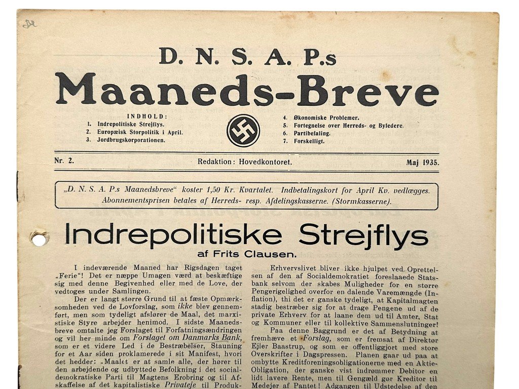 Original 1935 DNSAP magazine 'D.N.S.A.P.s Maaneds-Breve' — image 2